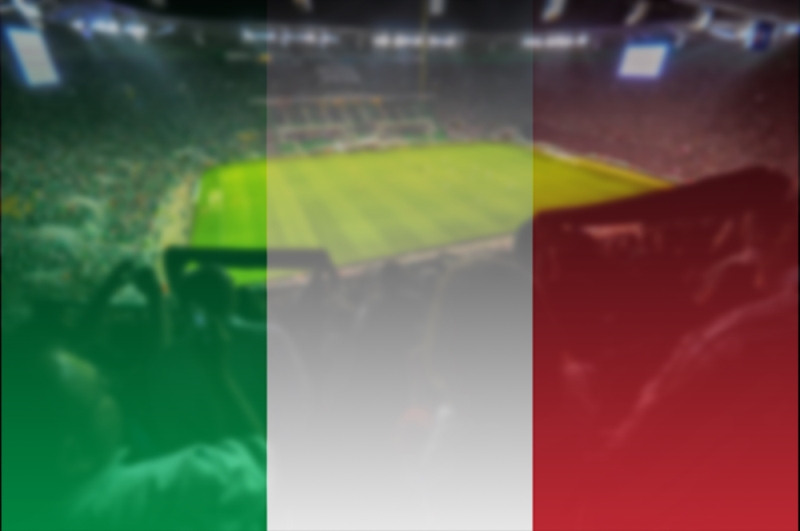 euro 2016 stadium with blending Italy flag